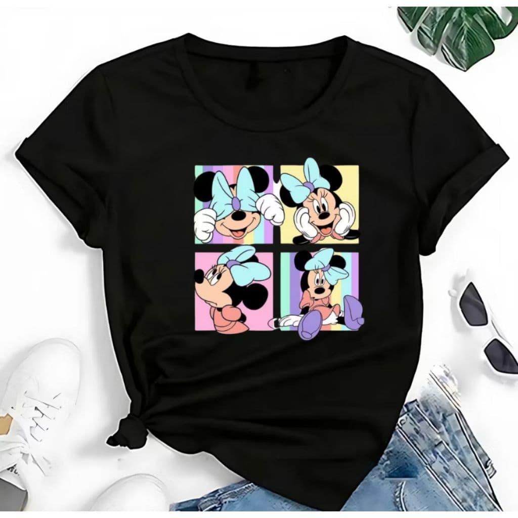 Camiseta Tshirt Minnie Stitch, Blusa Feminina, Baby Look, Blusa Branca adulto  personagens