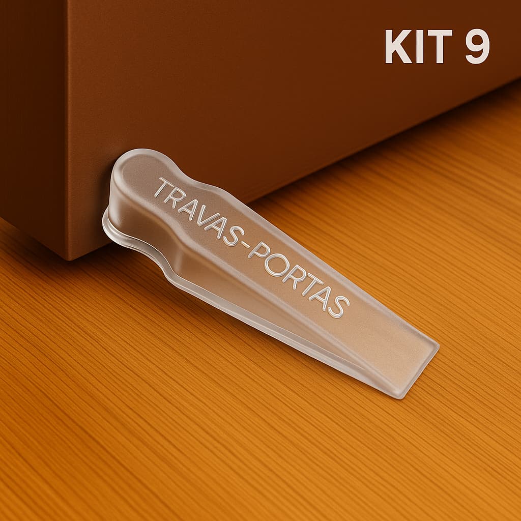 Kit 9 Aparador Peso Trava Porta De Silicone Nao Risca O Piso