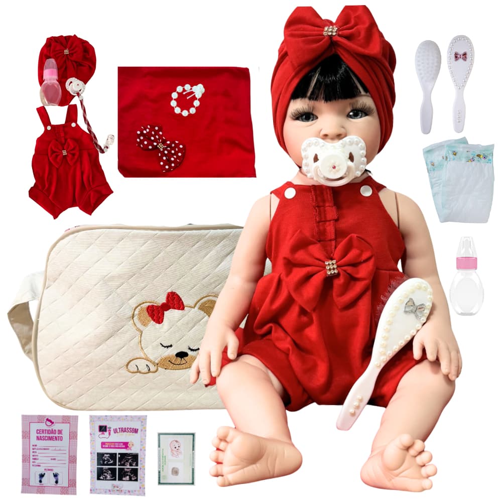Boneca Bebê Reborn Original Enxoval Completo Promoção