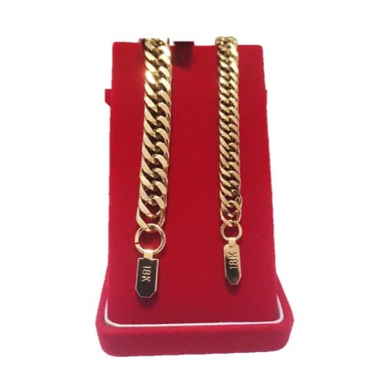Pulseira Masculina Grumet aço Inox Banhada a Ouro Corrente Estilo Cadeado 6mm ou 8mm