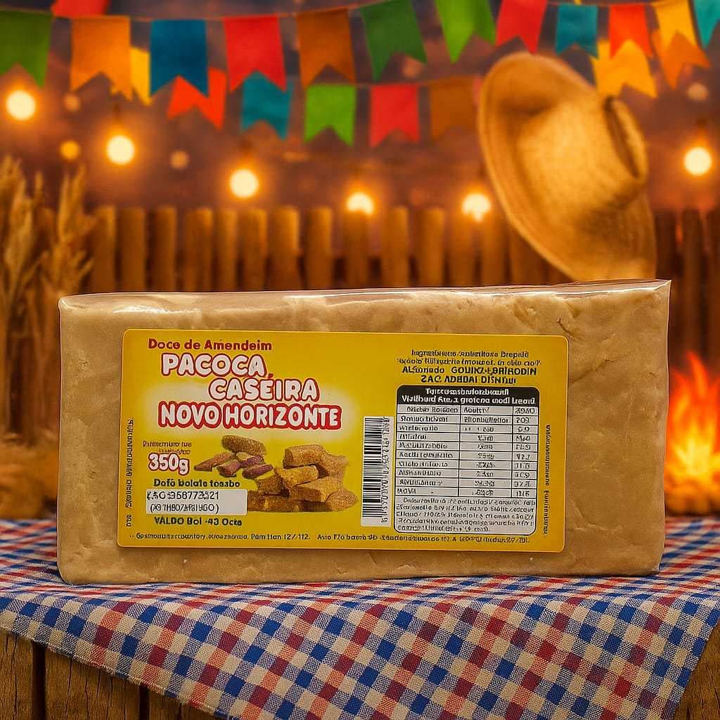 Paçoca De Amendoim Pedaço Novo Horizonte  350g | 1/2/4/6 Pacotes