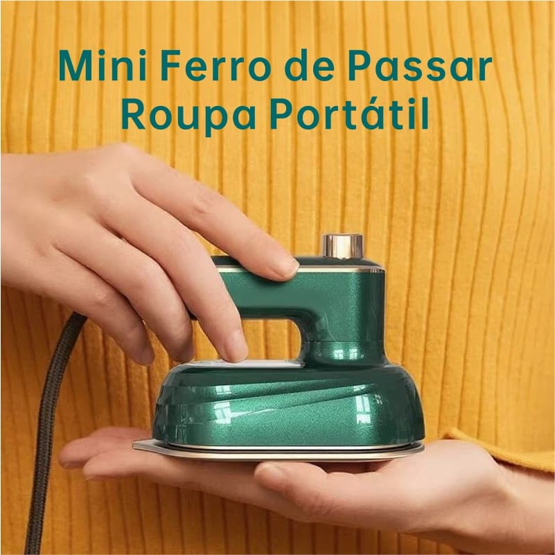 Mini Ferro de Passar Roupa Portátil Bivolt, Uso Doméstico e Viagem