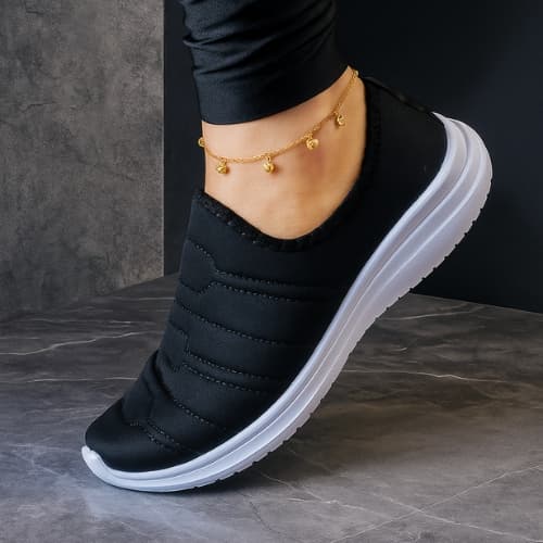 Tênis Meia Feminino Calce Fácil Casual Confortável Sapatenis .(bordado).  Promoção