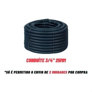 Conduite Eletroduto 3/4 Reforçado Preto Rolo 50 Metros Dual