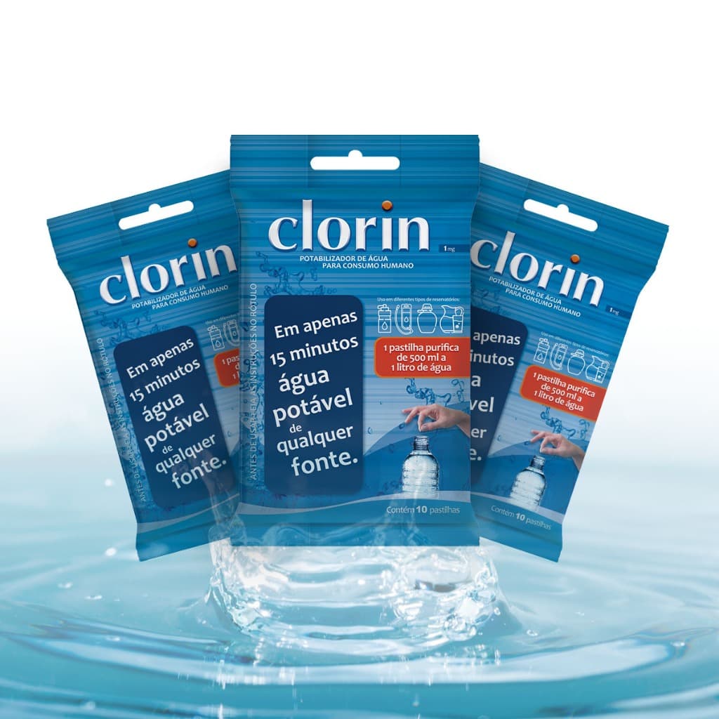 Kit 3 Clorin 1 p/ Tornar Água Potável - c/ 30 un
