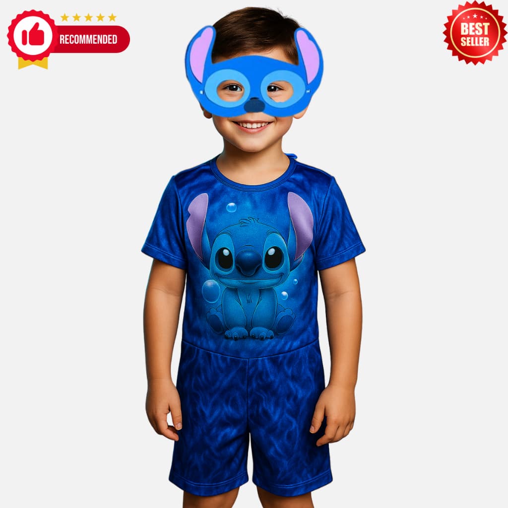 Fantasia Lilo Stitch Angel Para Meninos e Meninas - Pronta Entrega