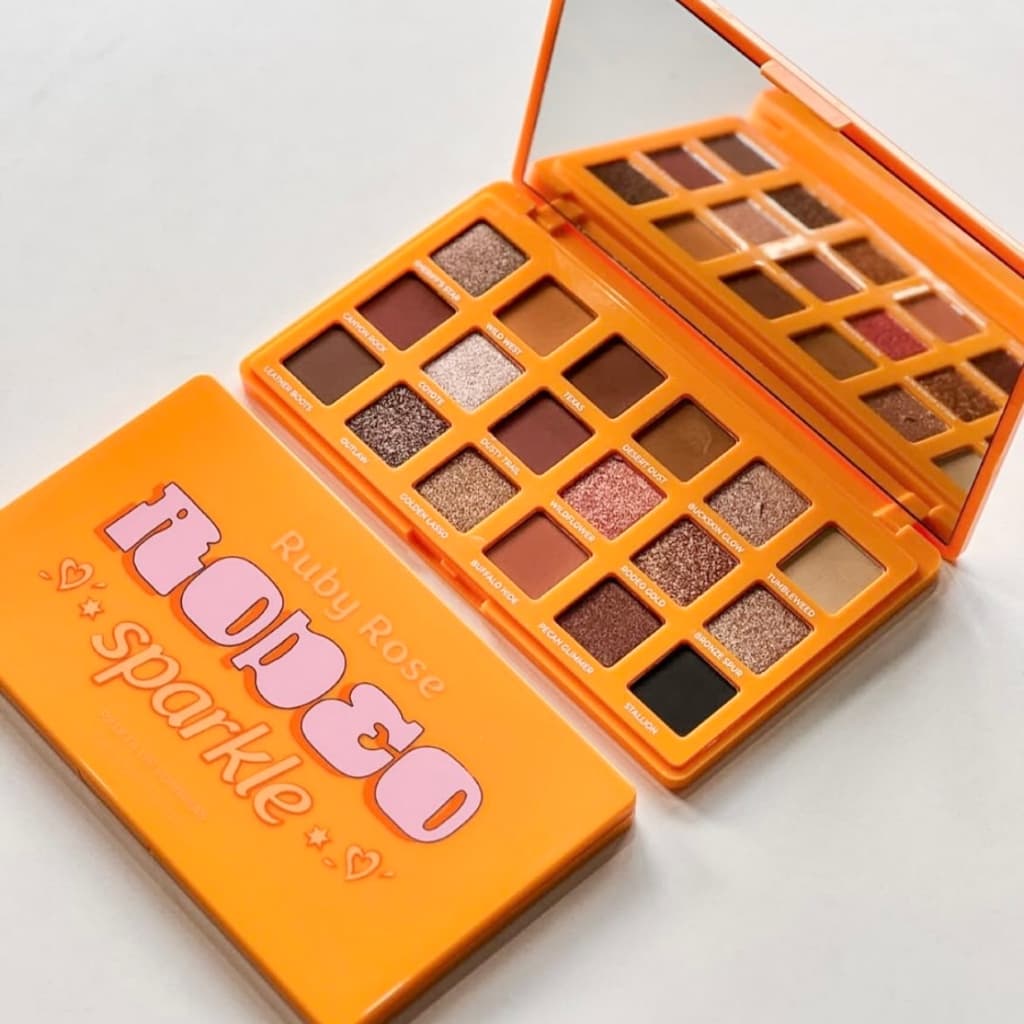 Paleta de Sombras Rodeo Sparkle 18 Cores - RUBY ROSE，Espelho incluído