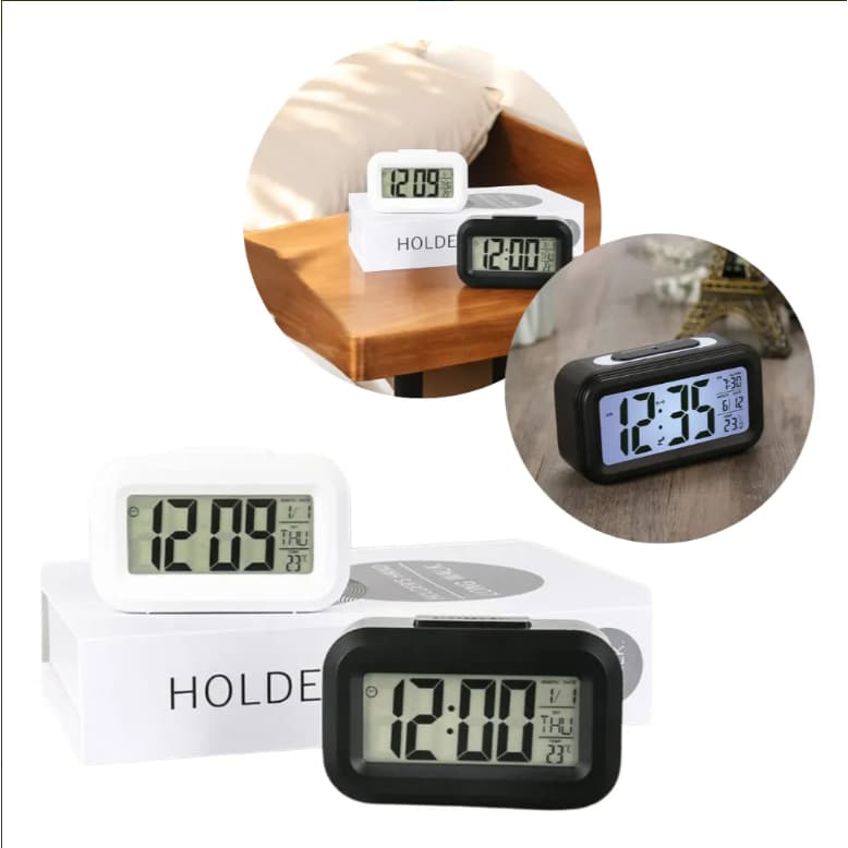 Mini Relógio Digital com LED | Portátil | Data, Hora e Temperatura | Despertador | Alarme, 12h/24h