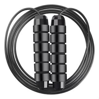 Corda De Pular Cross Speed Rope Rolamento Profissional Fit  Preto