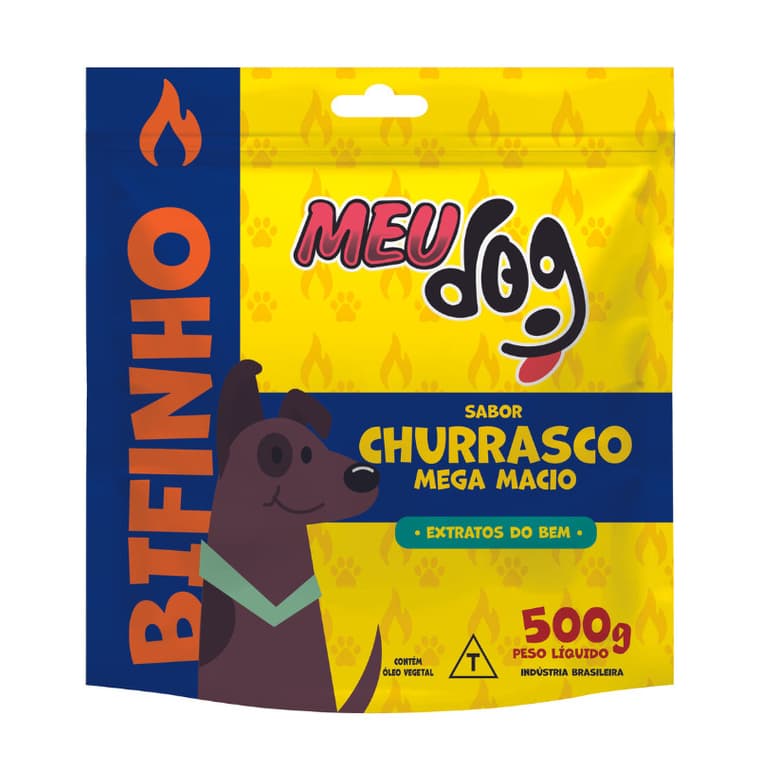 Bifinho Meu Dog sabor CHURRASCO 500g Petisco premium para cachorro
