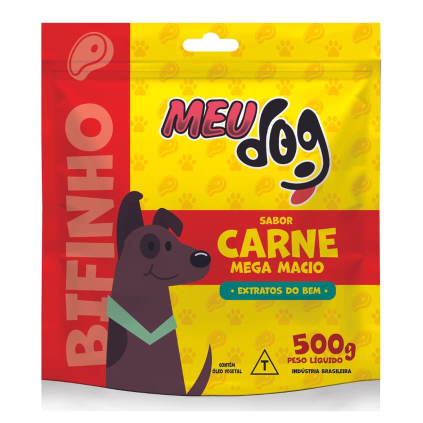 Bifinho Meu Dog sabor CARNE 500g Petisco premium para cachorro