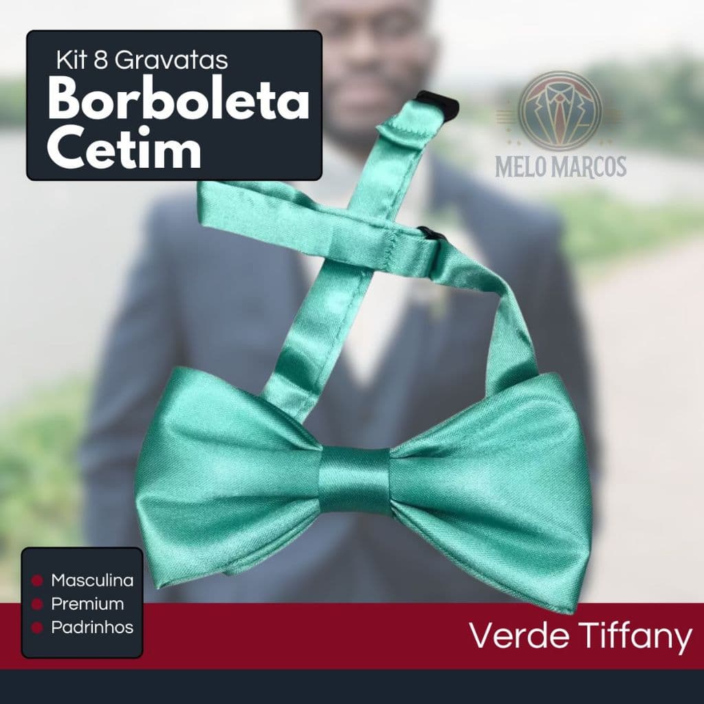 Kit 8 Gravatas Borboleta Cetim Para Casamento Noivo Padrinhos Formatura Festa Eventos