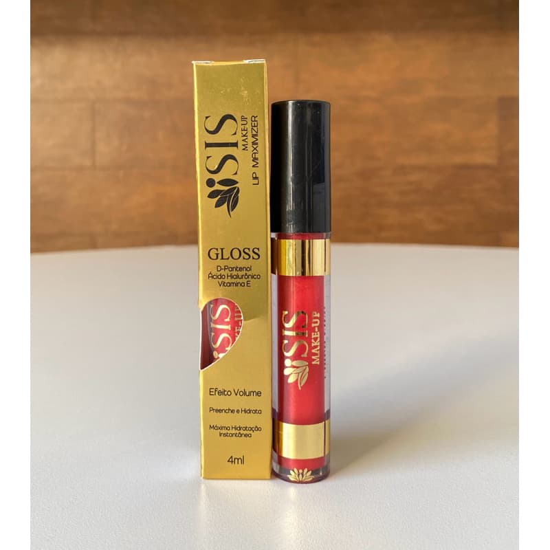 Gloss Ouro Efeito Volume com Ácido Hialurônico, D-Pantenol e Vitamina E Isis Makeup