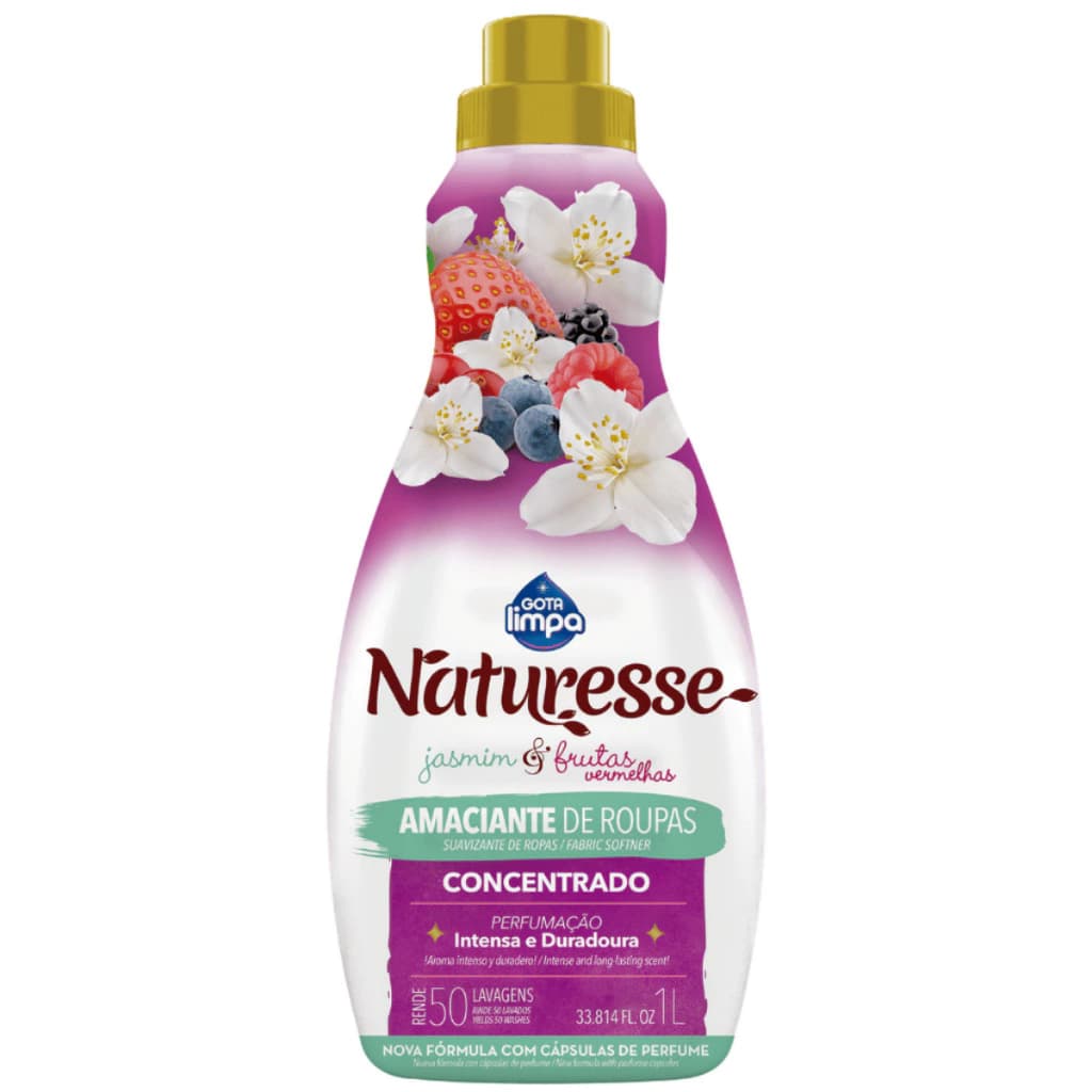 Amaciante Concentrado Naturesse Jasmim e Frutas Vermelhas Gota Limpa 1L