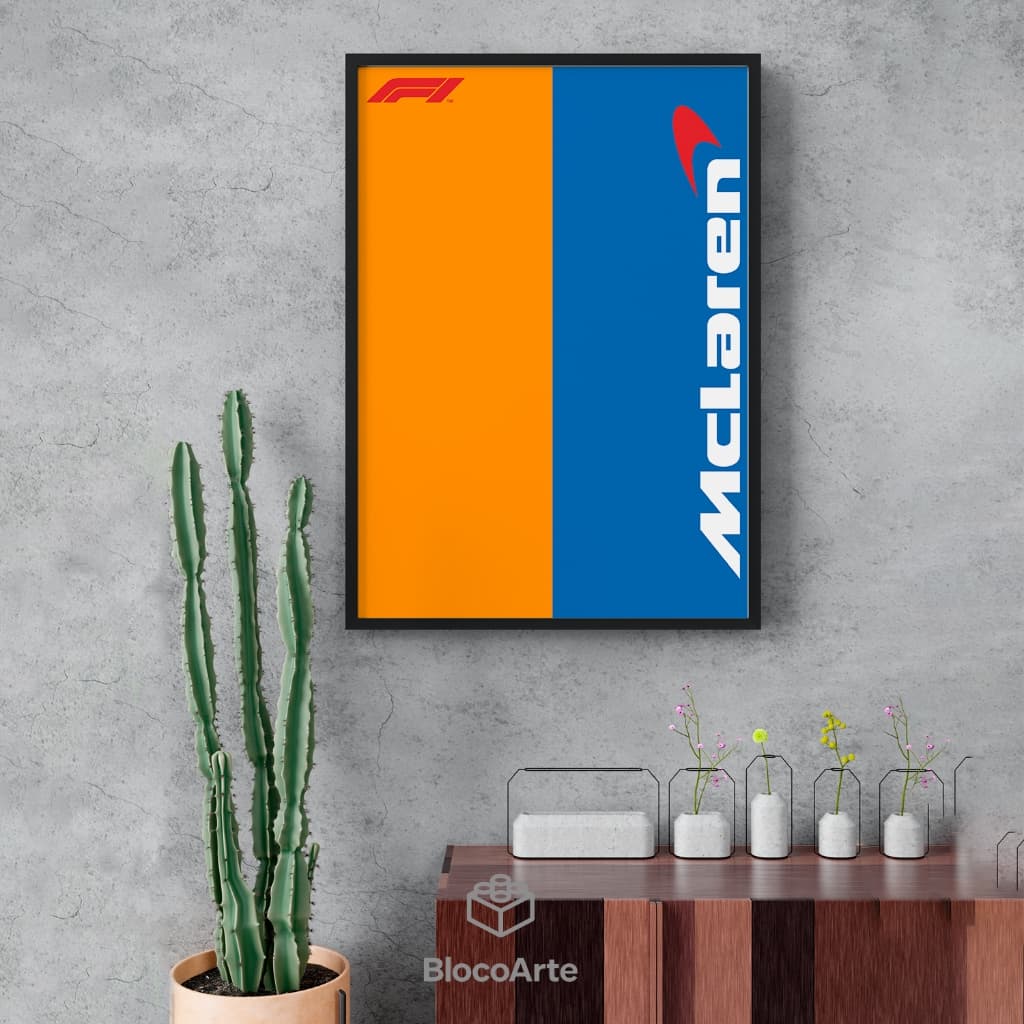 Pôster Expositor F1 McLaren MCL36 LEGO 50x70cm Fosco | Com ou Sem Suporte