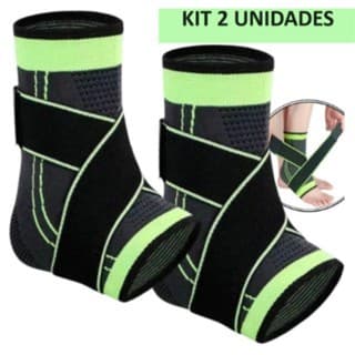 Kit  2 Tornozeleira Ortopedica Compressão Estabilizadora  Elastica Esportes Futebol Cross Fit Basket