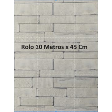 Adesivo Papel de Parede 10 metros x 45 cm Autocolante Tijolo bege Claro