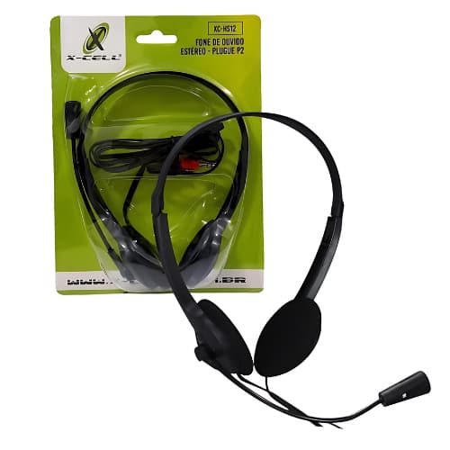 Fone  Headphone com microfone P2 para PC e Notebook Home Office Skype: XC-HS12