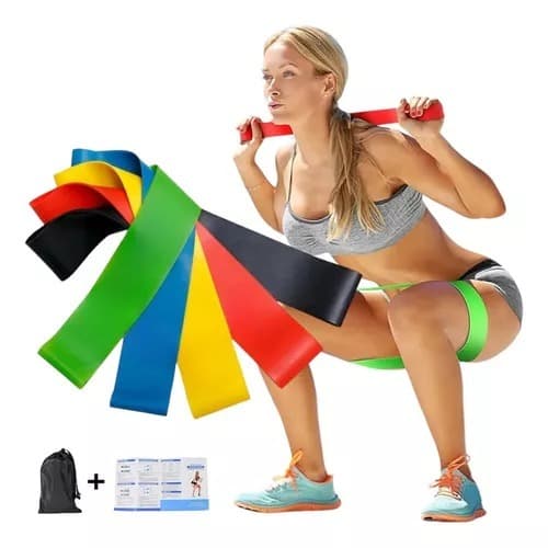 Kit 5 Mini Bnds Treino de Exercícios Pilates Ioga