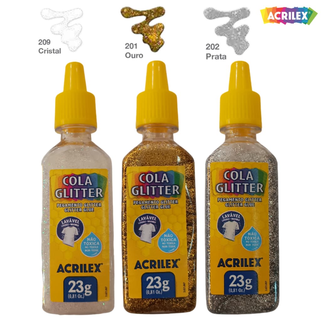Cola Glitter 23g Acrilex Colorida