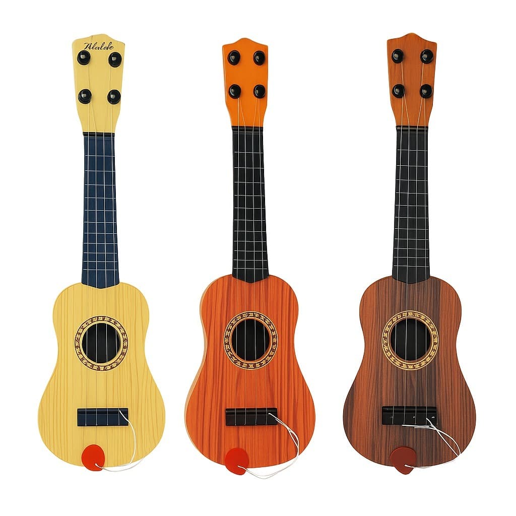 Mini Violao Infantil Brinquedo Ukulele Cordas Aço C/ Palheta