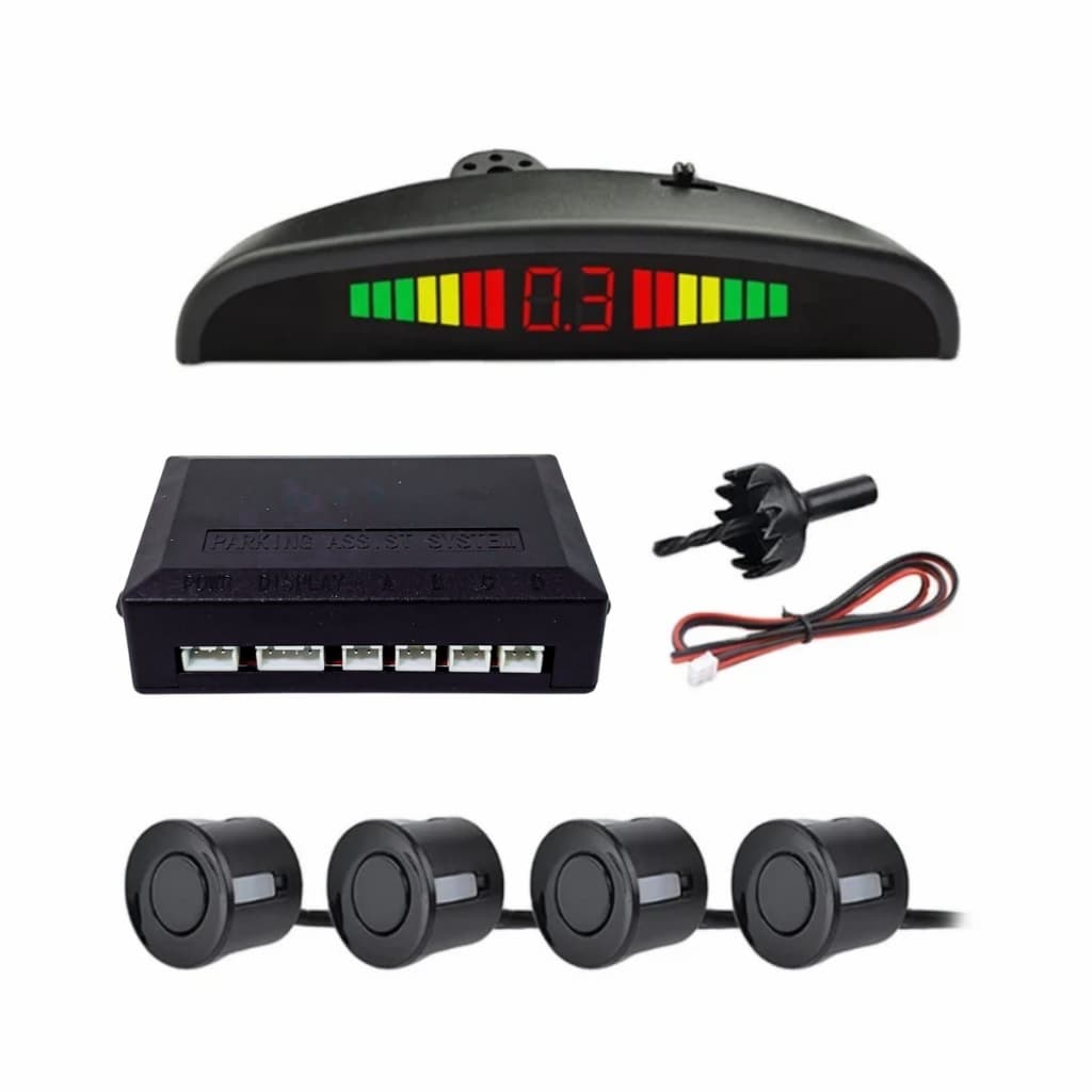 Sensor De Ré Estacionamento 4 Sensores Display Sonoro Para Carro Universal