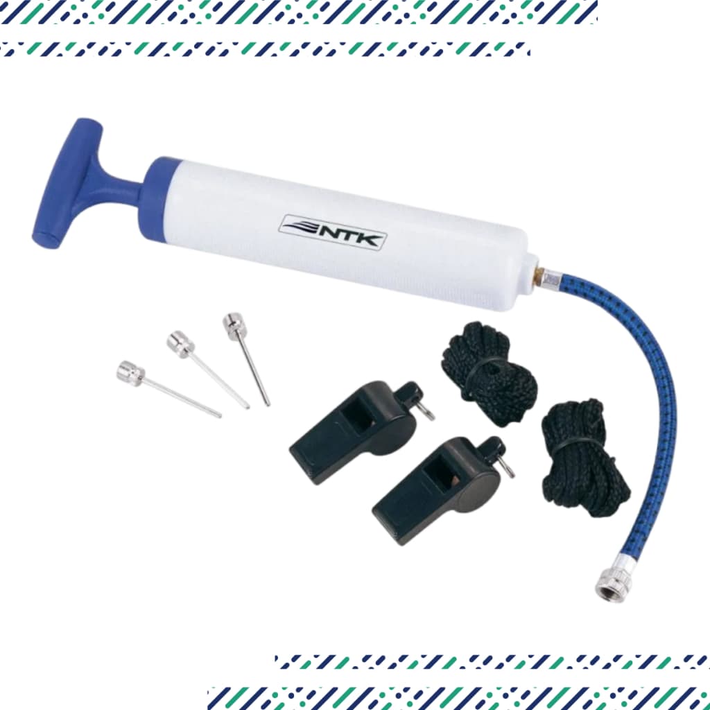 Kit Sport Inflador de Bola Com 2 Apito Com Cordão e 3 Bicos de Encher