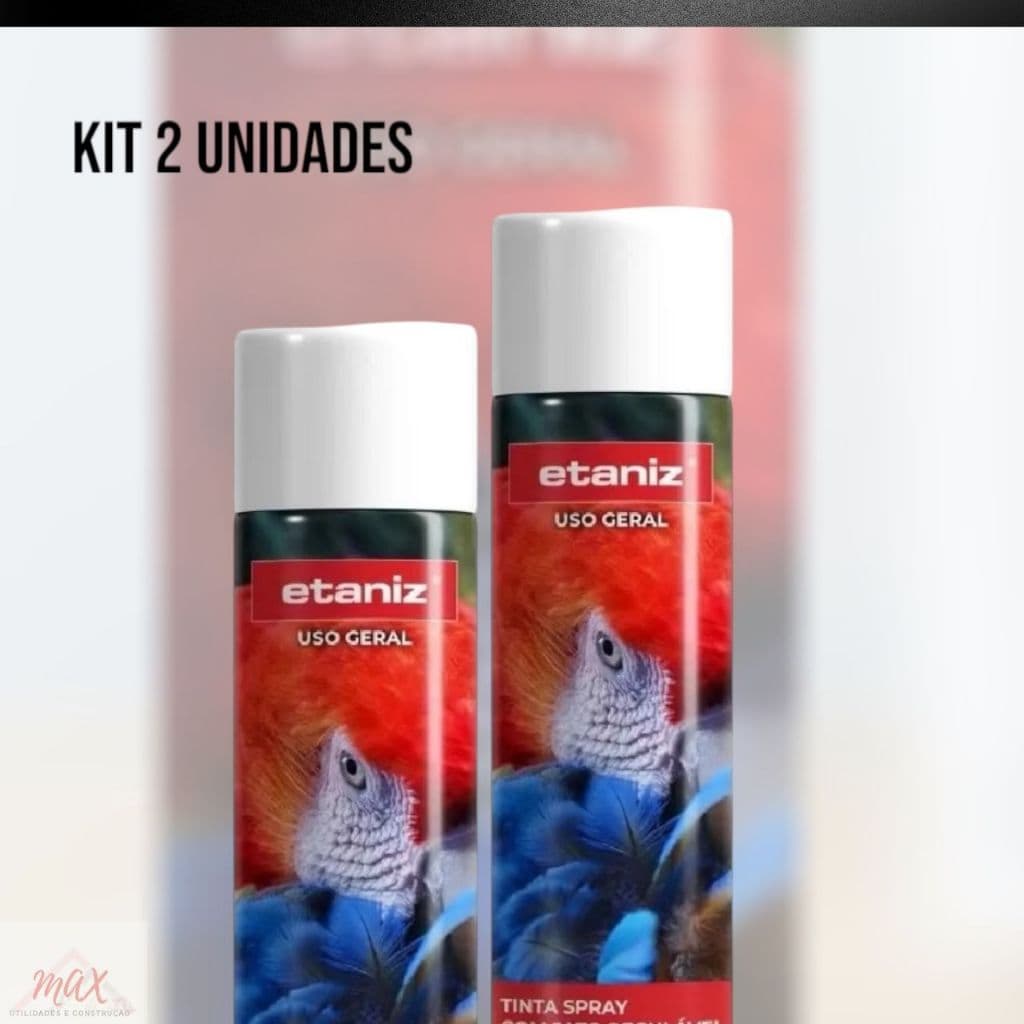 Kit 2 unidades tinta Spray branco brilhante  Profissional Uso Geral Multiuso Automotiva Etaniz 400ML