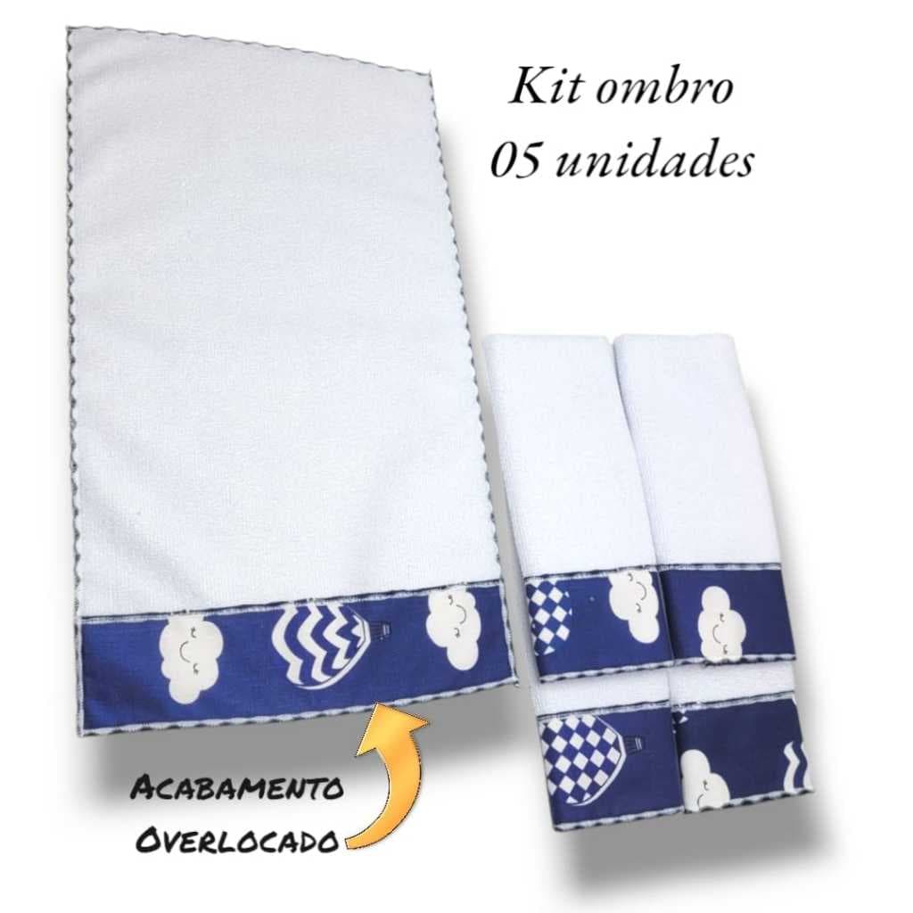 Toalhinhas de Boca e Ombro Babete Kit Maternidade Tecido Felpudo com 5 Unidades