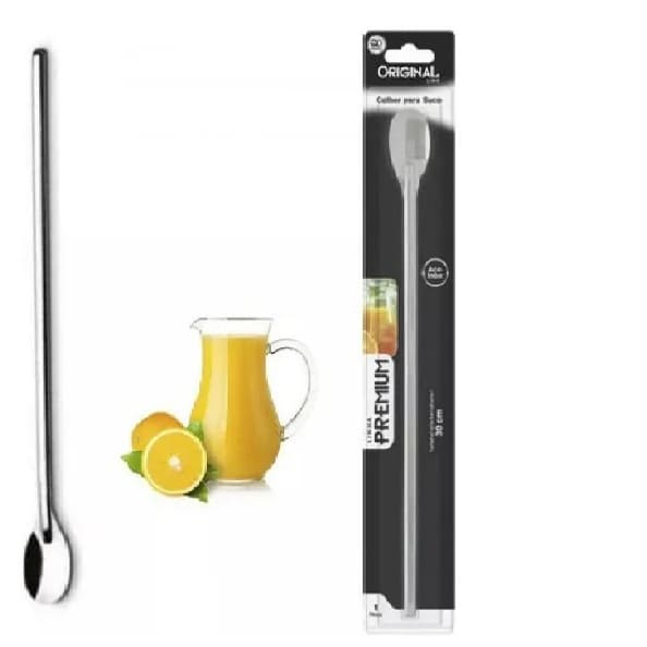 Colher Bailarina Longa Inox Para Mexer Suco Leite Jarra