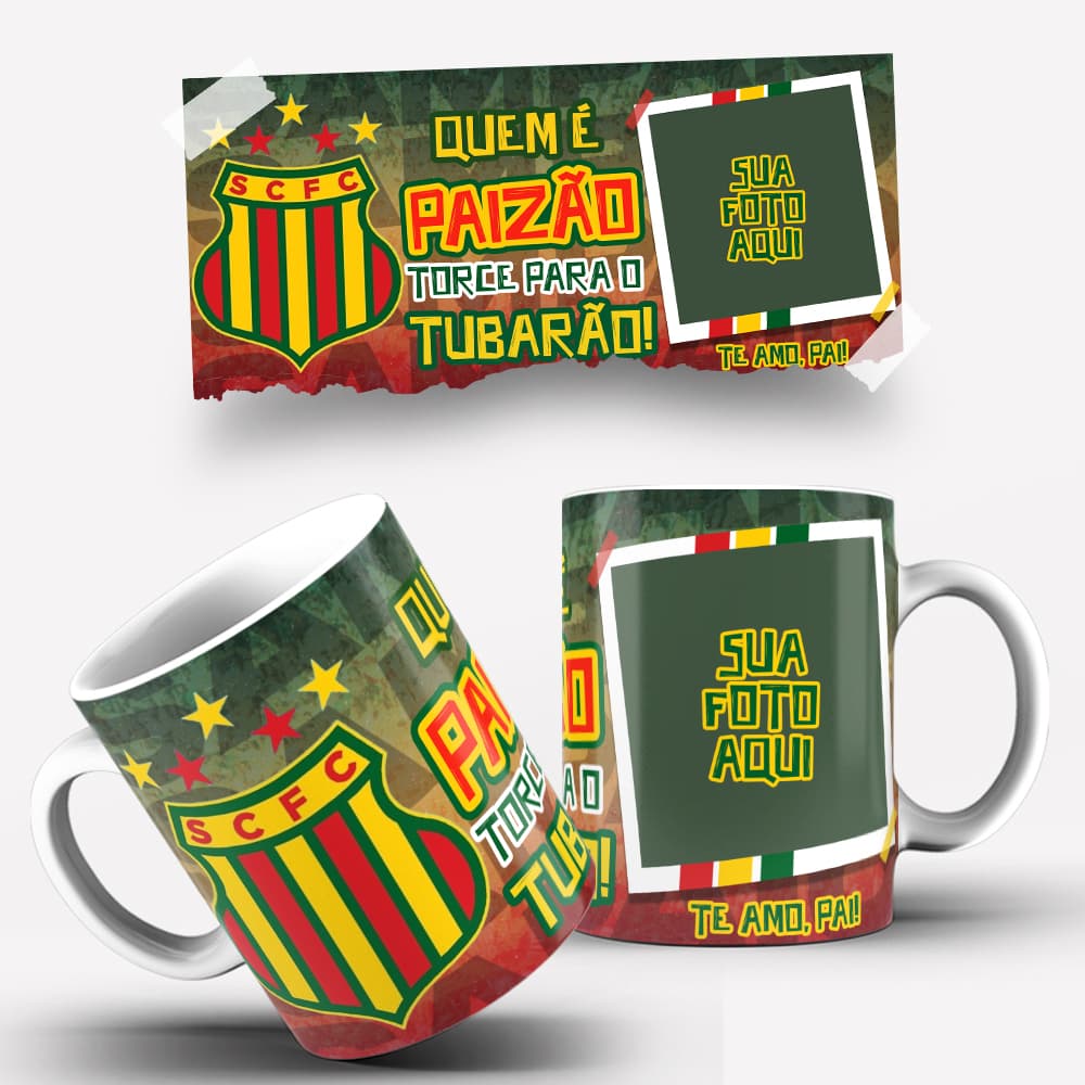 Caneca do Sampaio Corrêa Dia dos Pais Personalizada com Foto Caneca Sampaio Corrêa