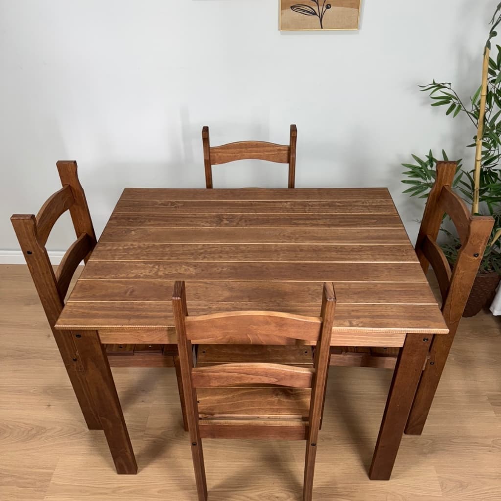 Jogo Mesa De Jantar 100x74 Com 4 Cadeiras Madeira Maciça