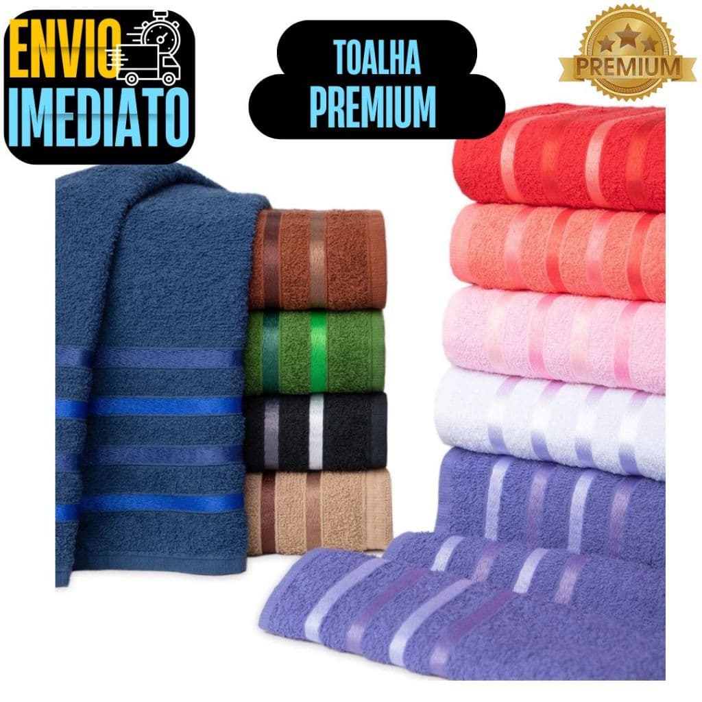 Toalha De Banho Premium Fio Penteado 100% Algodão Toque Macio Grossa Ótima Absorção