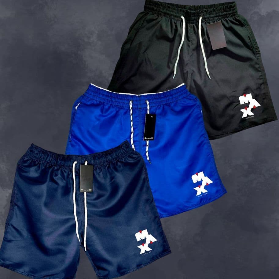 Kit 3 Bermudas Shorts Mauricinho Masculino MAX 02, Ideal Para Treino, Academia, Corrida, Secagem Rapida