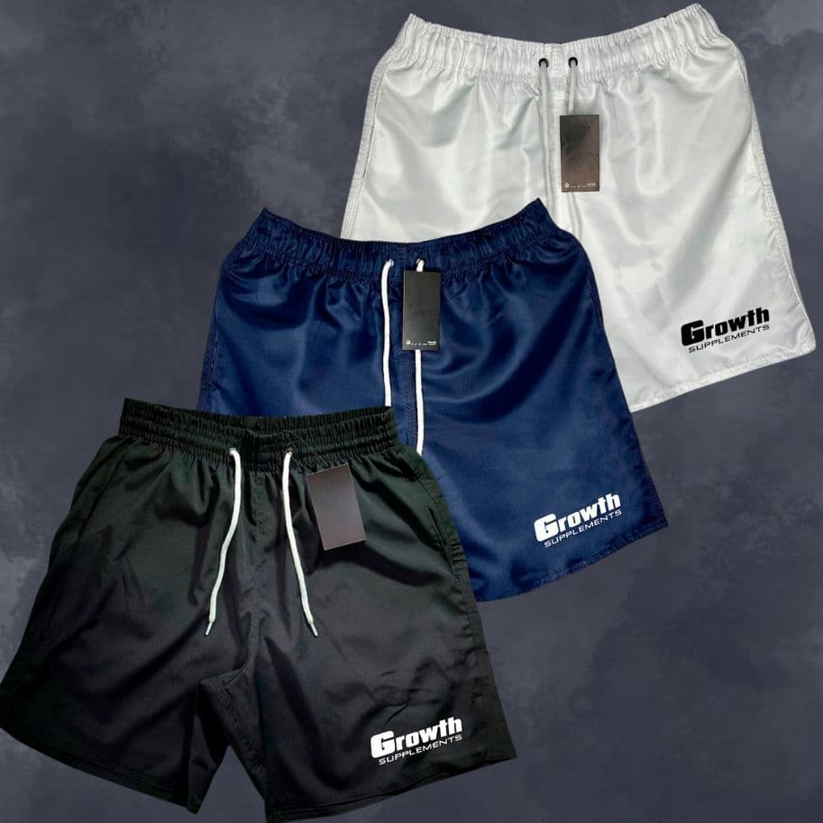 Kit 3 Bermudas Shorts Mauricinho Masculino GROWTH, Ideal Para Treino, Academia, Corrida
