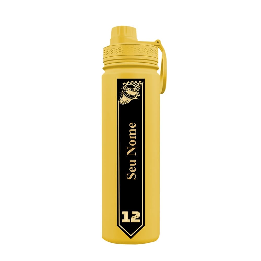 Garrafa Térmica Fresh Com Alça Personalizada Ayrton Senna 12 Com Nome
