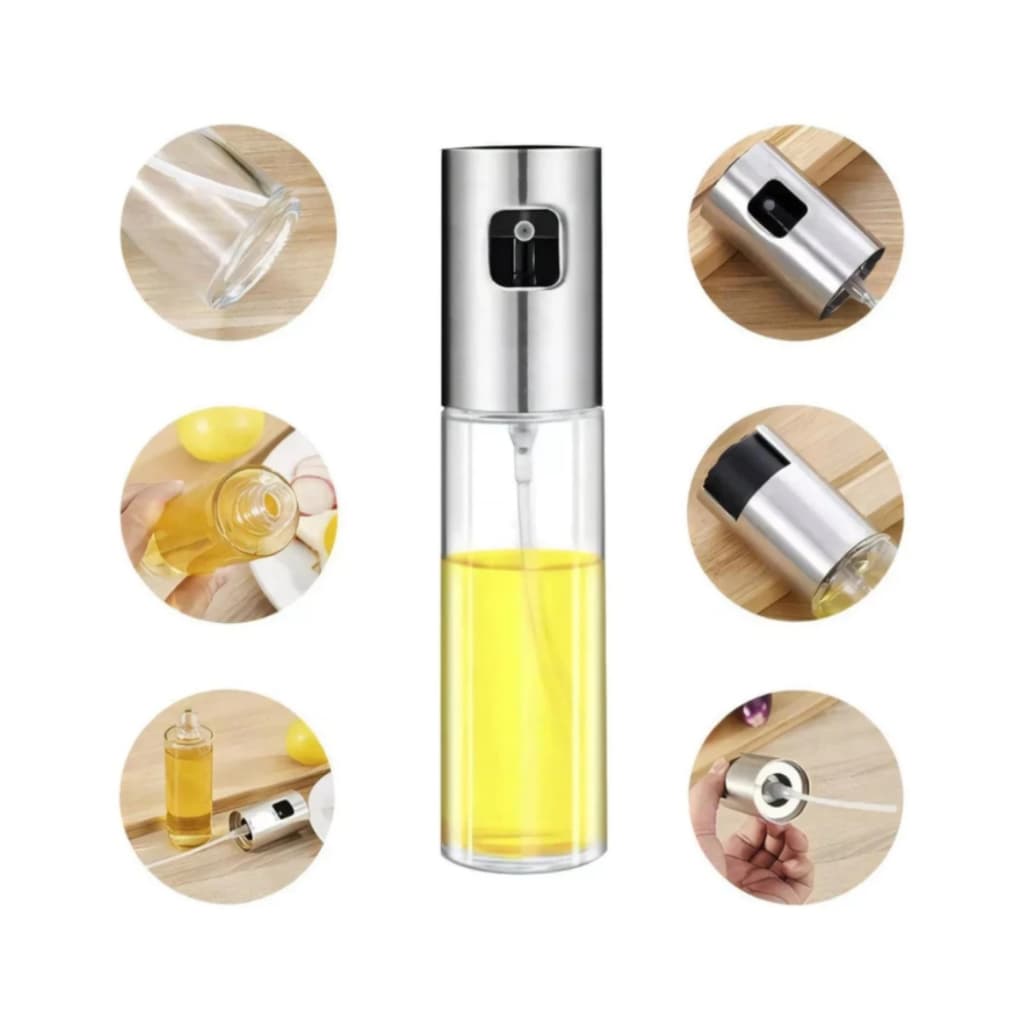 Spray Borrifador de Azeite e Vinagre 100ml em Vidro – Dispenser Cozinha para Temperos e Culinária