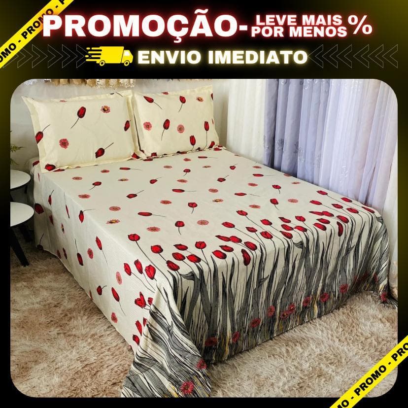 Colcha casal piquet estampado com fronhas - Preço de Fábrica