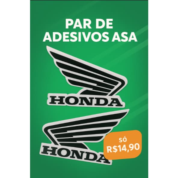 Par Adesivo Colante Asa Lateral Tanque Moto 9,5x6,5 cm