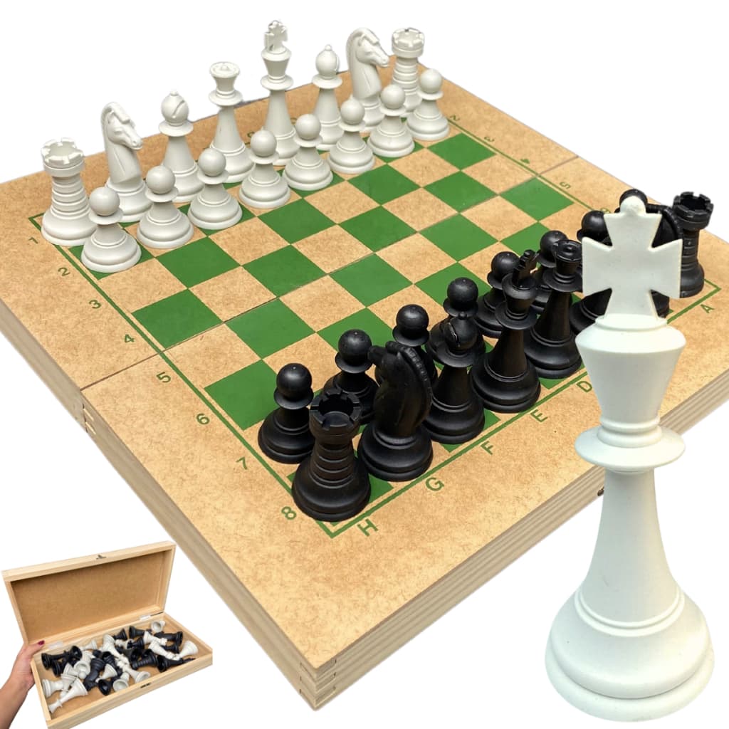 Estojo Gigante de  Xadrez Oficial Brinquedo educativo Tabuleiro