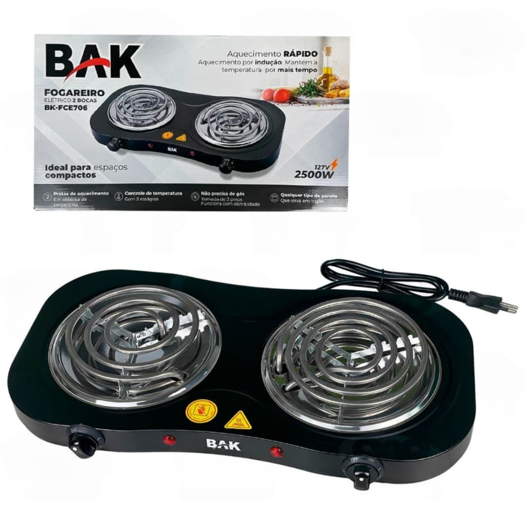 Fogão Cooktop Portátil Bak Bk-fce706 2500w