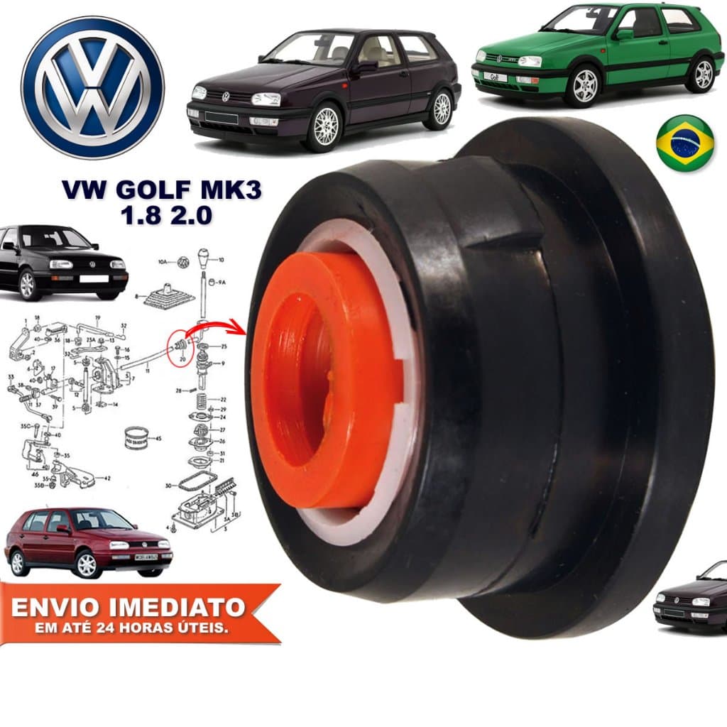 Bucha do Trambulador Alavanca Câmbio Volkswagen Golf Mk3 até 1998 MAP Novo com NFe