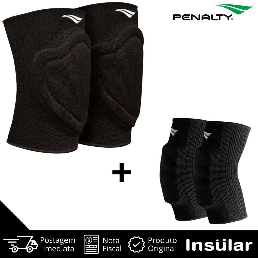 Kit Conjunto Joelheira Cotoveleira Profissional Penalty Indoor Goleiro Futsal Futebol Voleibol +Nota