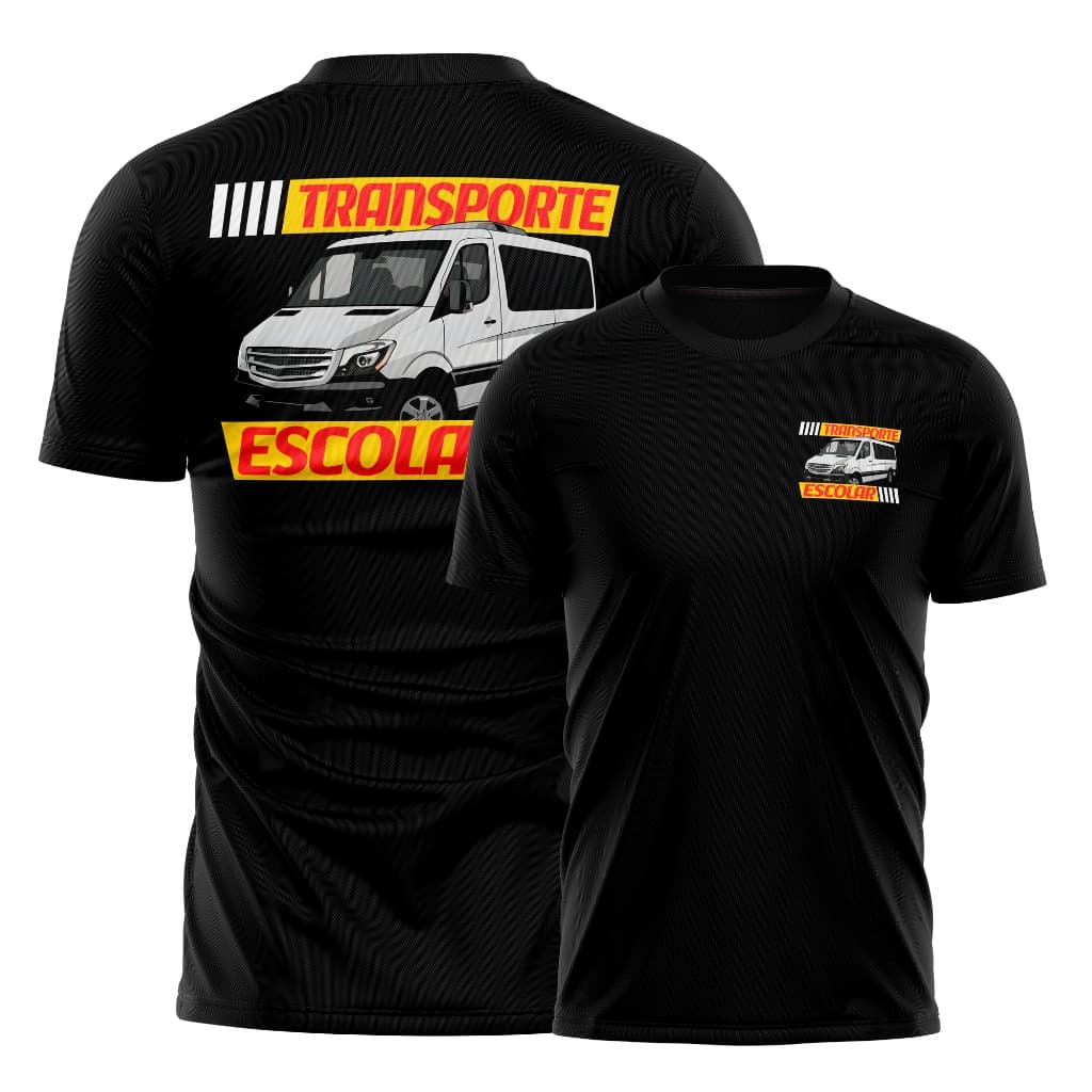 Camiseta Transporte Escolar Profissional Uniforme Motorista Dry Fit Confortável Masculina Qualidade