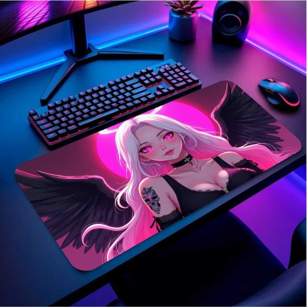 Mouse Pad Gamer Premium Angel Gotic Girl 120x40