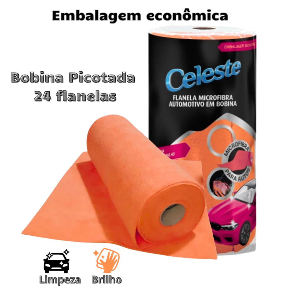 Microfibra Flanelas Automotiva Bobina Limpeza Seco Vidros Carros Brilho Polimento Absorção