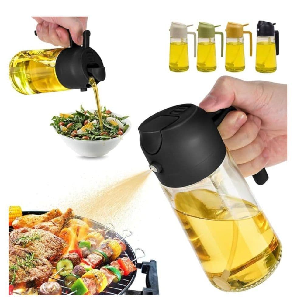 Borrifador Galheteiro Azeite Vinagre 2 em 1  470Ml Vidro Dosador - Porta Azeite Óleo