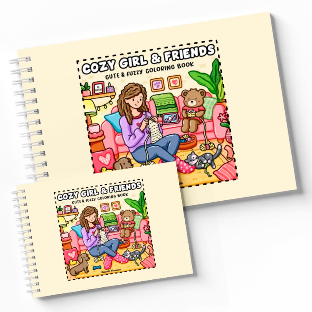 Livro de Colorir Cozy Girl Friends Folhas em 180 GRAMAS Coloring Capa Dura