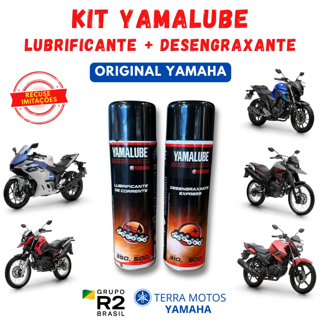 Kit Manutenção de Corrente Lubrificante + Desengraxante Original Yamaha Yamalube
