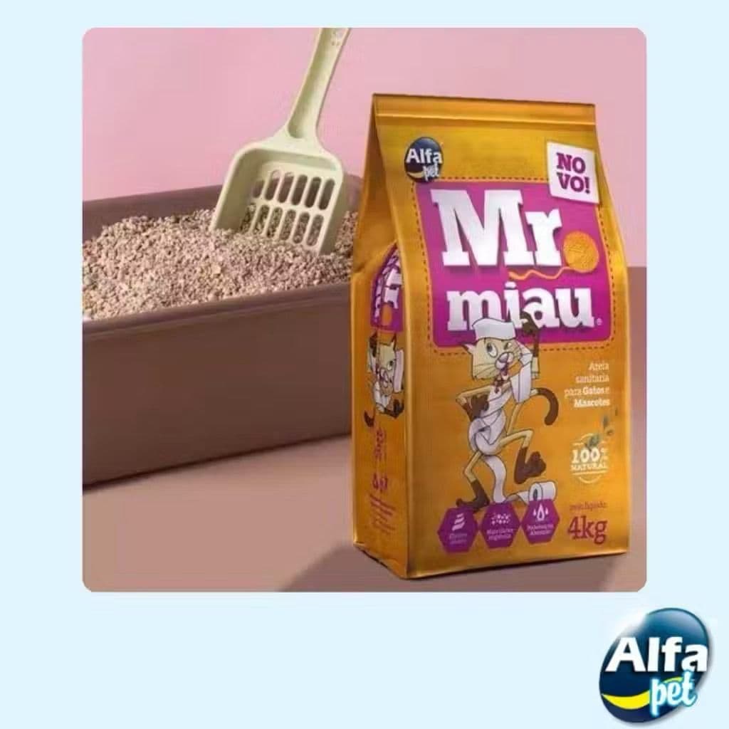 Areia Sanitária Higiênica Para Gatos Anti Odor Mr. Miau Pacote de 12kg